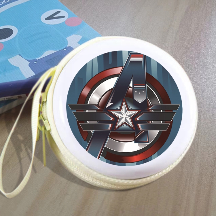 Captain America  Animation peripheral Tinning zipper zero wallet key bag