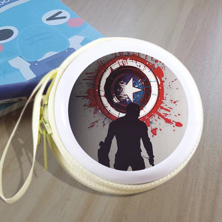 Captain America  Animation peripheral Tinning zipper zero wallet key bag