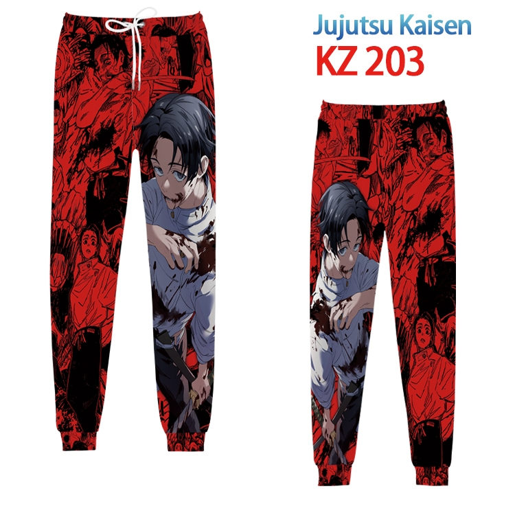 Jujutsu Kaisen Anime digital 3D trousers full color trousers from XS to 4XL KZ 203