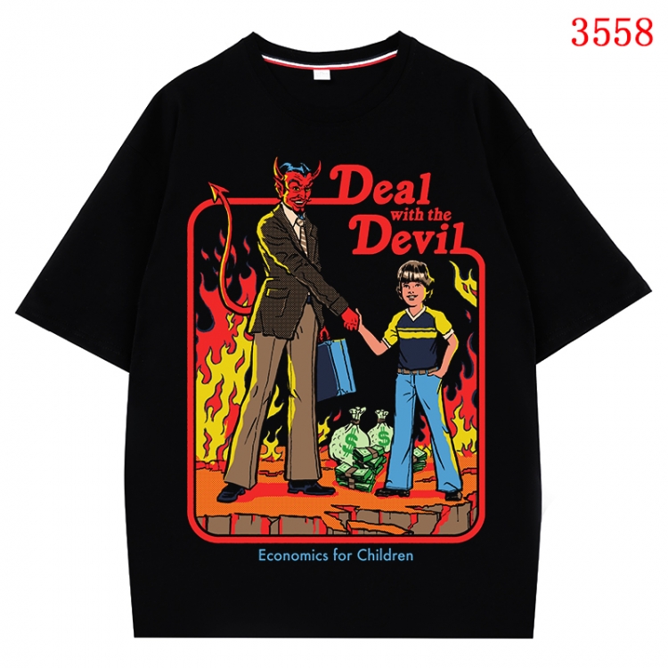 Evil illustration Anime Cotton Short Sleeve T-shirt from S to 4XL CMY-3558-2