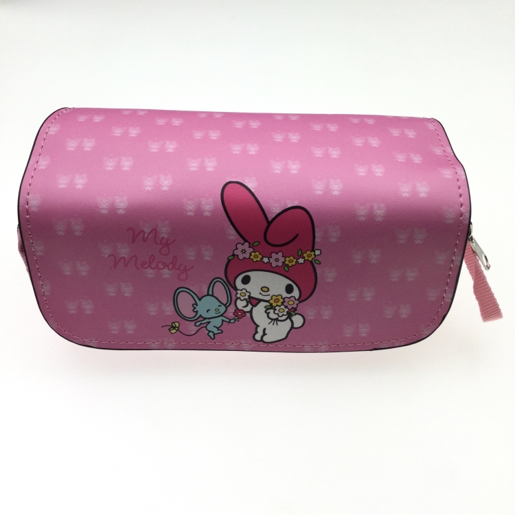 Kuromi Double zipper PU student stationery box pencil case 20X10X7.5M