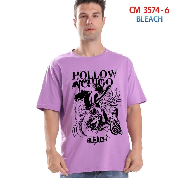 Bleach Printed short-sleeved cotton T-shirt from S to 4XL