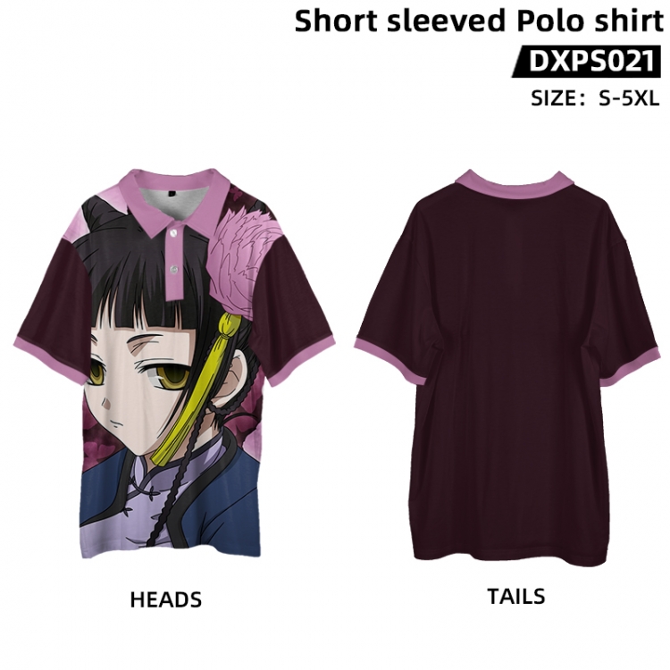 Kuroshitsuji Anime peripheral short sleeved POLO shirt from S to 5XL supports customization with pictures DXPS021