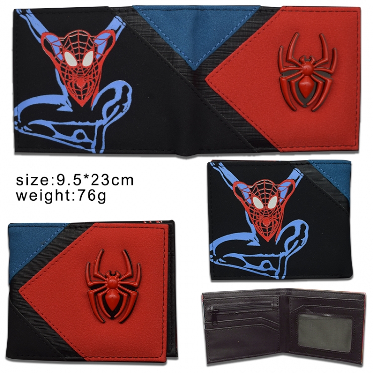 Spiderman Hardware PU Short Half Fold Wallet 9.5X23CM