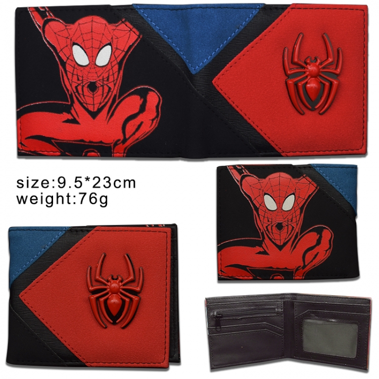 Spiderman Hardware PU Short Half Fold Wallet 9.5X23CM