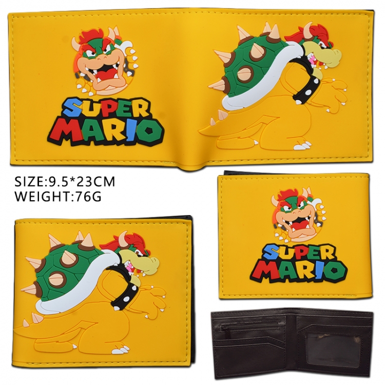 Super Mario Silicone PVC Wallet Short Half Fold Wallet 9.5X23CM