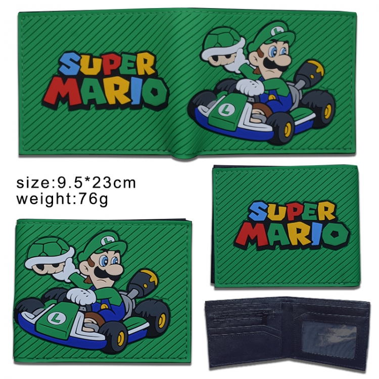 Super Mario Silicone PVC Wallet Short Half Fold Wallet 9.5X23CM