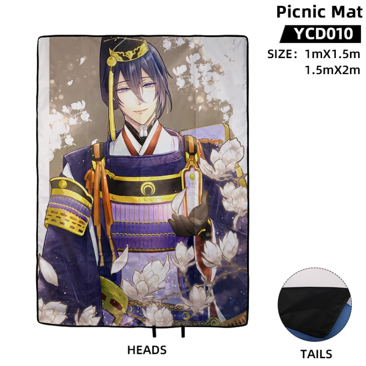 Touken Ranbu Anime surrounding picnic mat 100X150cm supports customization with a single image YCD010