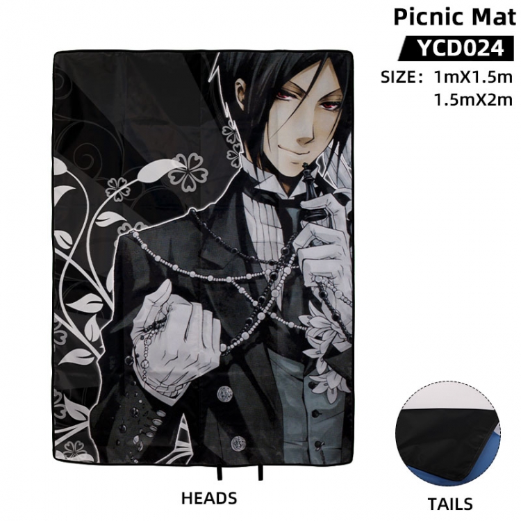 Kuroshitsuji Anime surrounding picnic mat 100X150cm supports customization with a single image