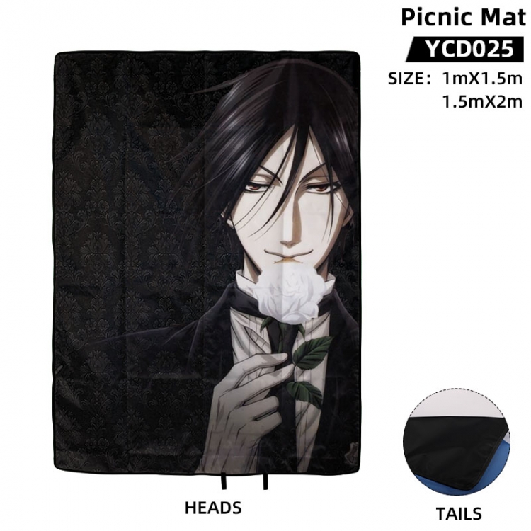 Kuroshitsuji Anime surrounding picnic mat 100X150cm supports customization with a single image