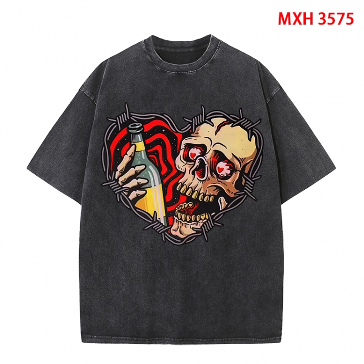 Chaopai Anime peripheral pure cotton washed and worn T-shirt from S to 4XL  MXH-3575