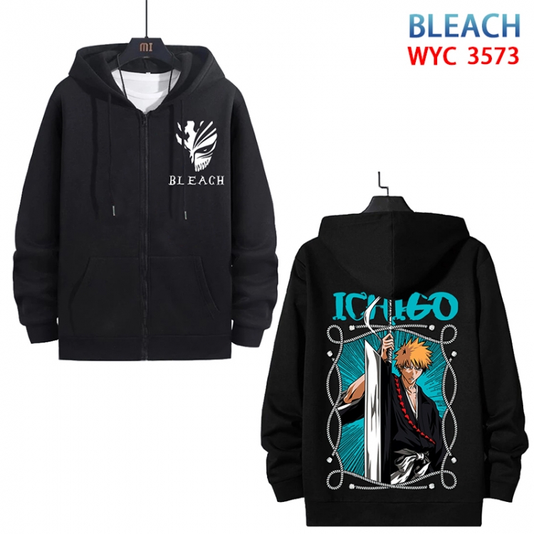Bleach Anime cotton zipper patch pocket sweater from S to 3XL WYC-3573-3