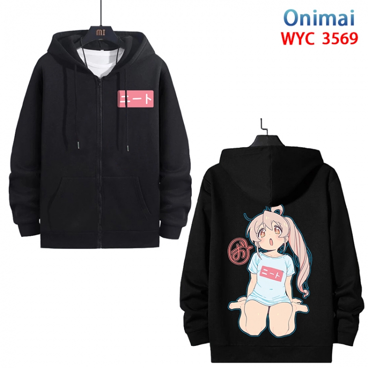 Onimai Anime cotton zipper patch pocket sweater from S to 3XL WYC-3569-3