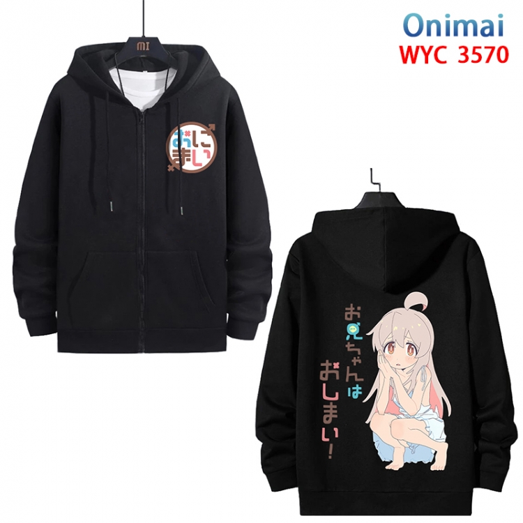 Onimai Anime cotton zipper patch pocket sweater from S to 3XL WYC-3570-3