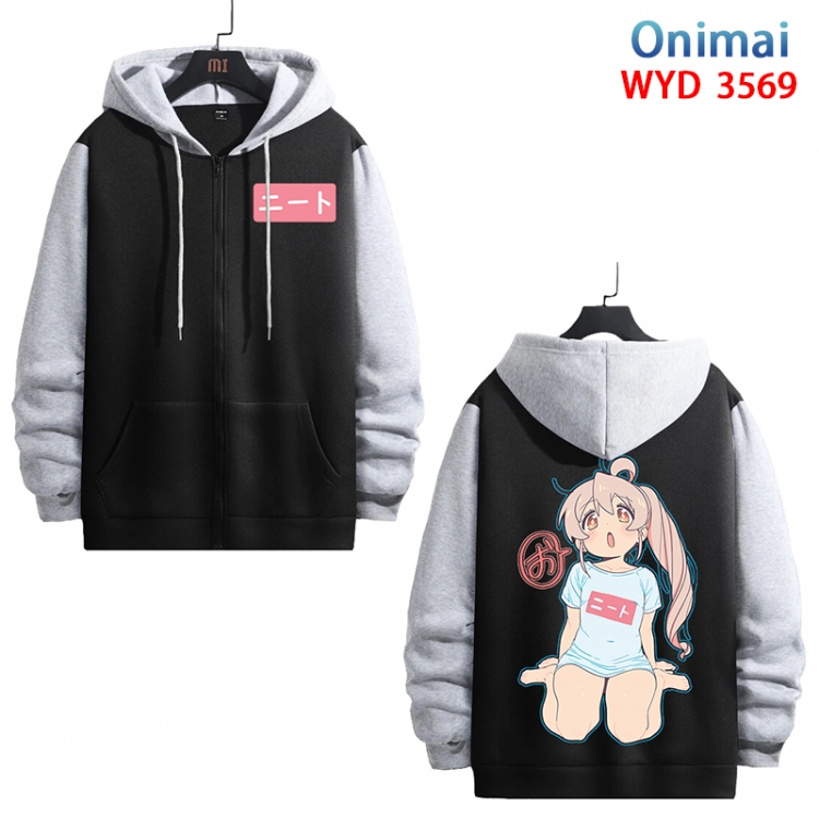 Onimai Anime cotton zipper patch pocket sweater from S to 3XL WYD-3569-3