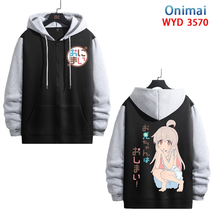 Onimai Anime cotton zipper patch pocket sweater from S to 3XL WYD-3570-3