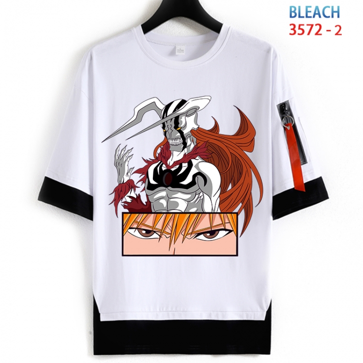 Bleach Cotton Crew Neck Fake Two-Piece Short Sleeve T-Shirt from S to 4XL HM-3572-2