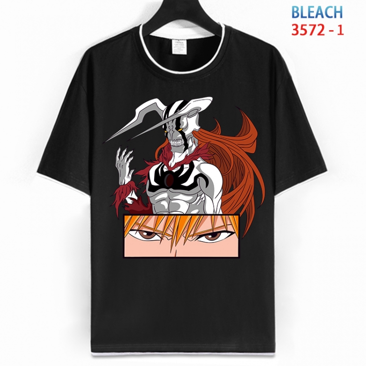 Bleach Cotton crew neck black and white trim short-sleeved T-shirt from S to 4XL HM-3572-1