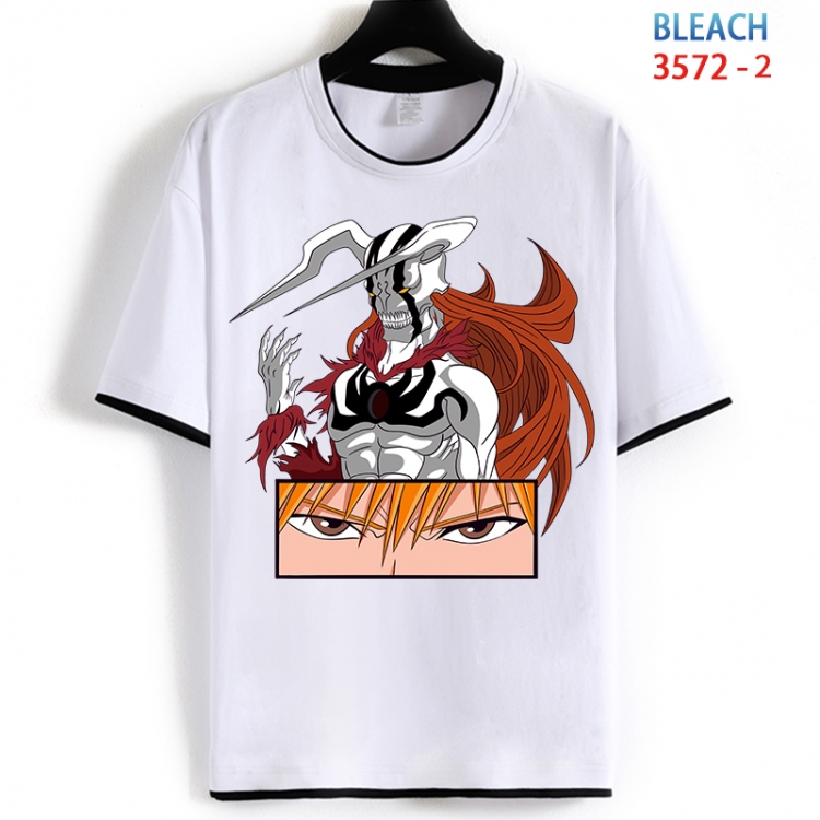 Bleach Cotton crew neck black and white trim short-sleeved T-shirt from S to 4XL  HM-3572-2