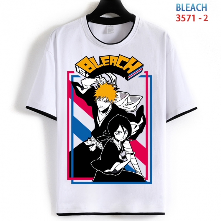 Bleach Cotton crew neck black and white trim short-sleeved T-shirt from S to 4XL  HM-3571-2
