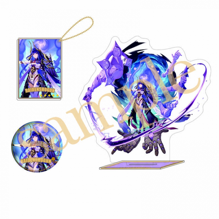 Genshin Impact Laser Acrylic Dali Brand Keychain Laser Bar Three Piece Set