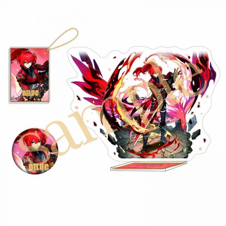 Genshin Impact Laser Acrylic Dali Brand Keychain Laser Bar Three Piece Set