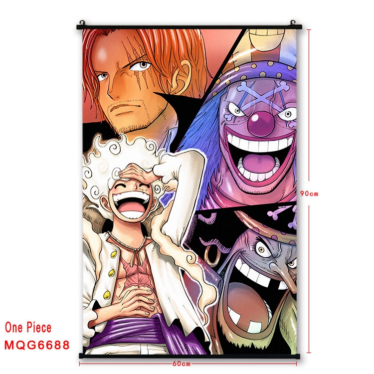 One Piece Anime black Plastic rod Cloth painting Wall Scroll 60X90CM MQG-6688