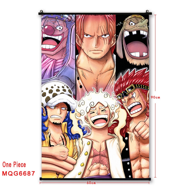 One Piece Anime black Plastic rod Cloth painting Wall Scroll 60X90CM MQG-6687