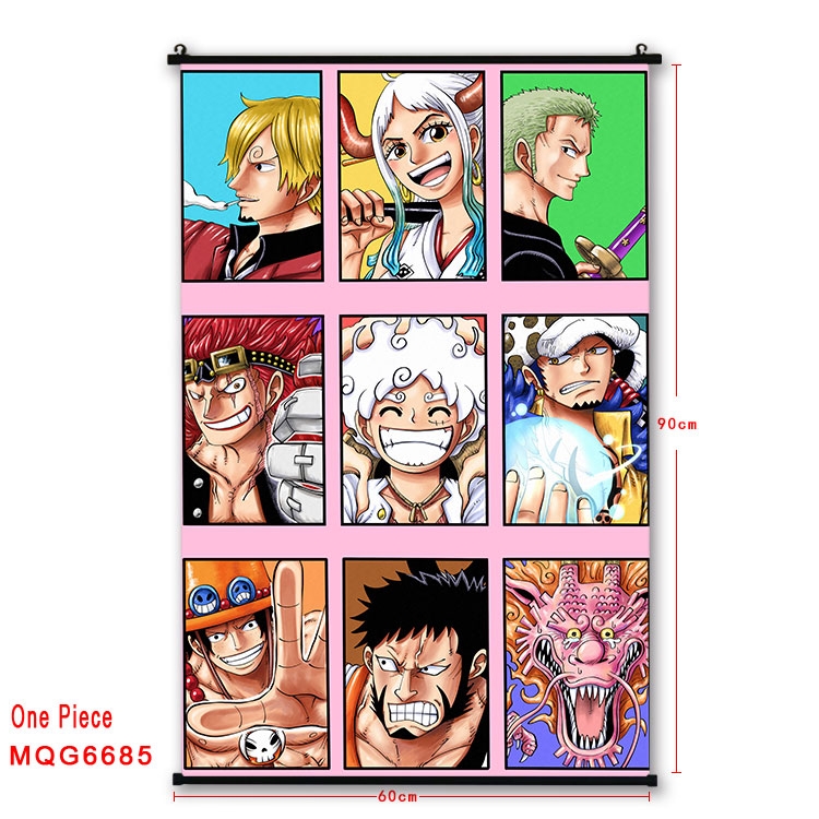 One Piece Anime black Plastic rod Cloth painting Wall Scroll 60X90CM  MQG-6685