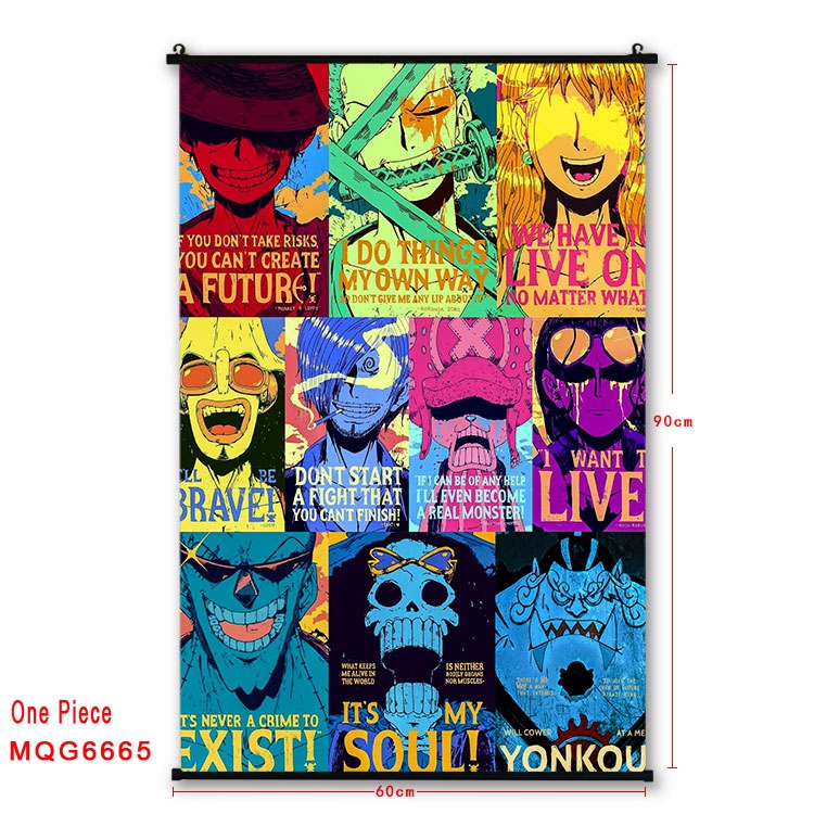 One Piece Anime black Plastic rod Cloth painting Wall Scroll 60X90CM MQG-6665