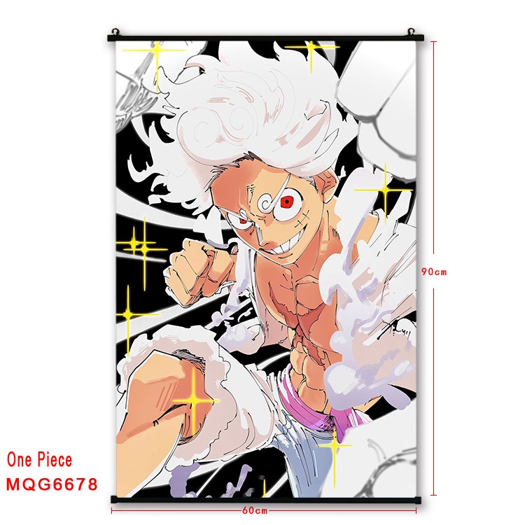 One Piece Anime black Plastic rod Cloth painting Wall Scroll 60X90CM  MQG-6678