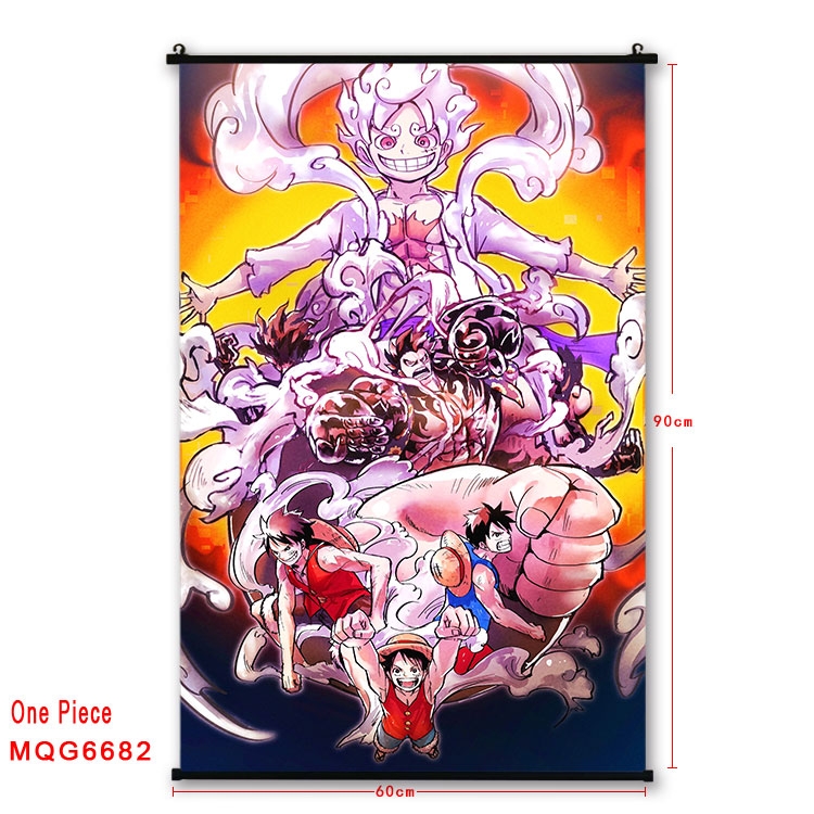 One Piece Anime black Plastic rod Cloth painting Wall Scroll 60X90CM MQG-6682