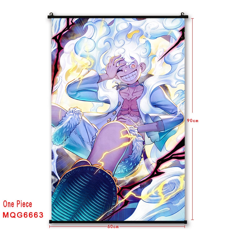 One Piece Anime black Plastic rod Cloth painting Wall Scroll 60X90CM  MQG-6663