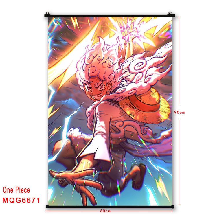 One Piece Anime black Plastic rod Cloth painting Wall Scroll 60X90CM MQG-6671