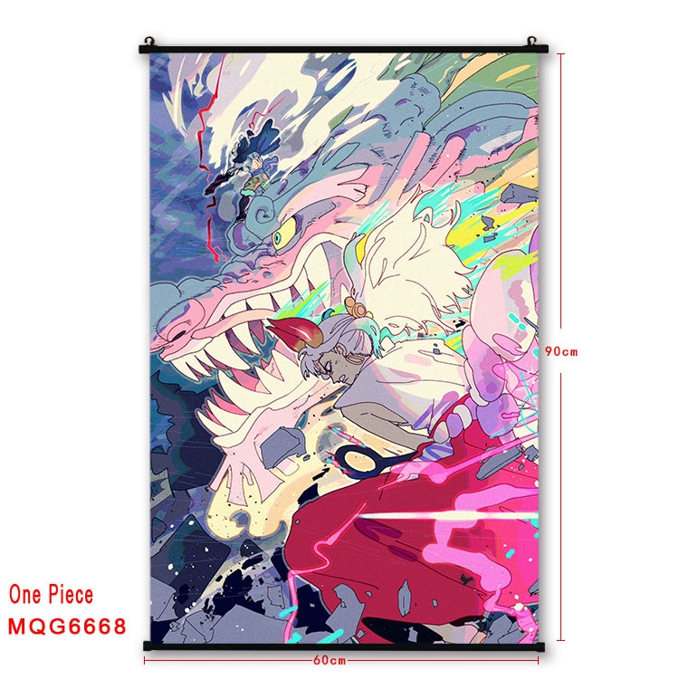 One Piece Anime black Plastic rod Cloth painting Wall Scroll 60X90CM MQG-6668