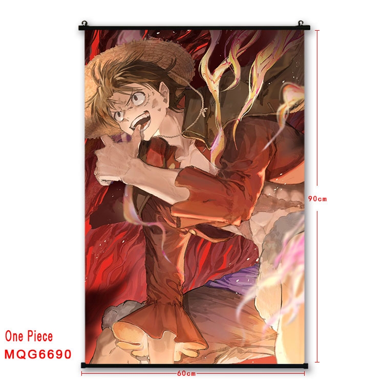 One Piece Anime black Plastic rod Cloth painting Wall Scroll 60X90CM  MQG-6690