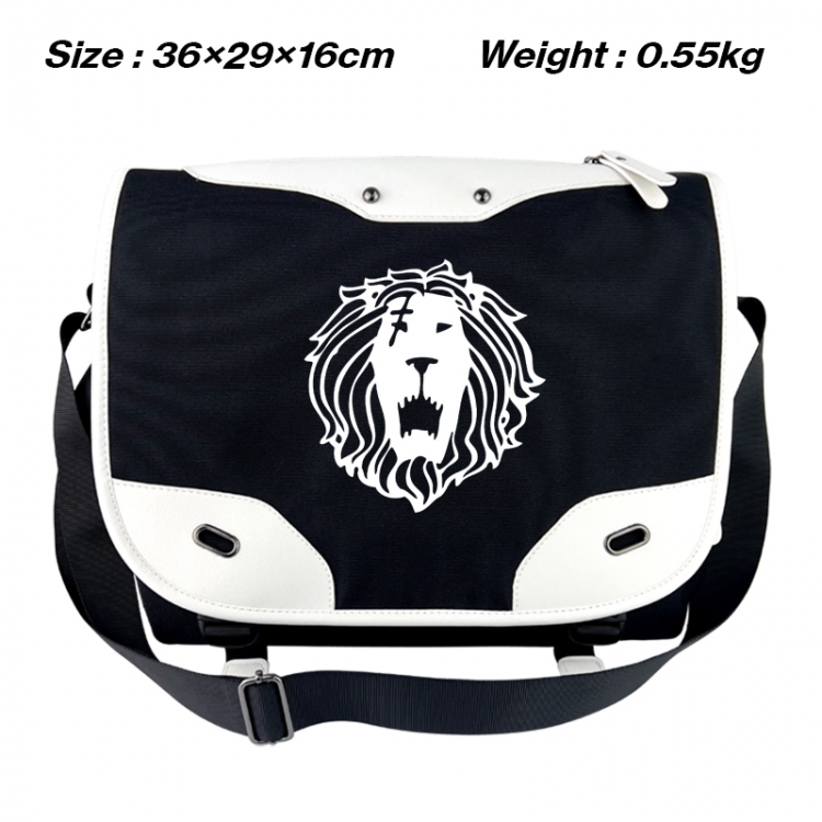 The Seven Deadly Sins Black and white anime waterproof nylon shoulder messenger bag schoolbag 36X29X16CM