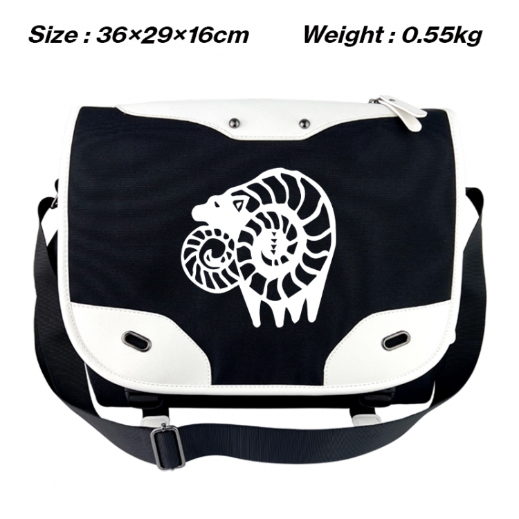 The Seven Deadly Sins Black and white anime waterproof nylon shoulder messenger bag schoolbag 36X29X16CM
