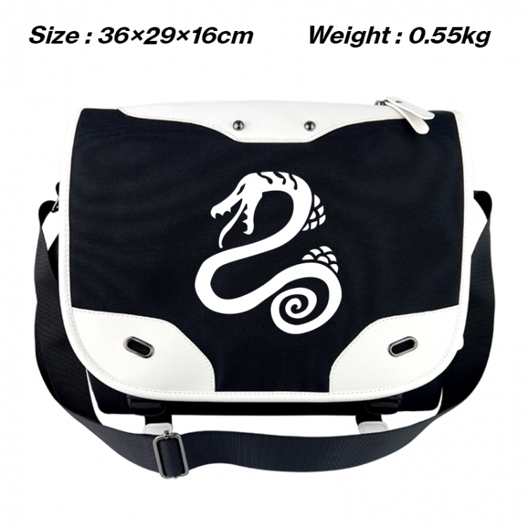 The Seven Deadly Sins Black and white anime waterproof nylon shoulder messenger bag schoolbag 36X29X16CM