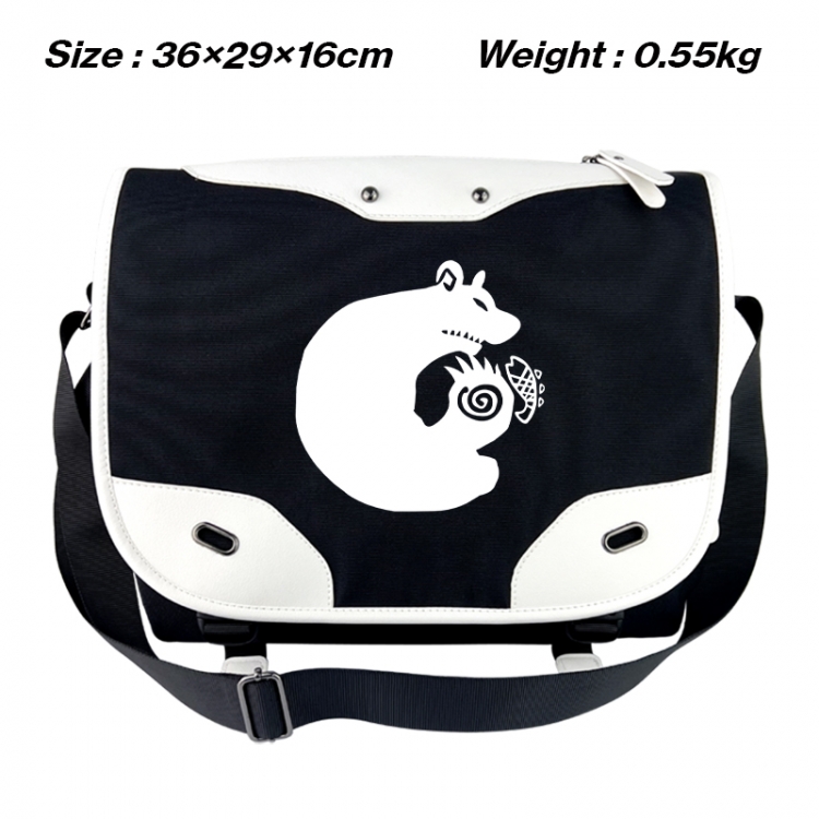 The Seven Deadly Sins Black and white anime waterproof nylon shoulder messenger bag schoolbag 36X29X16CM