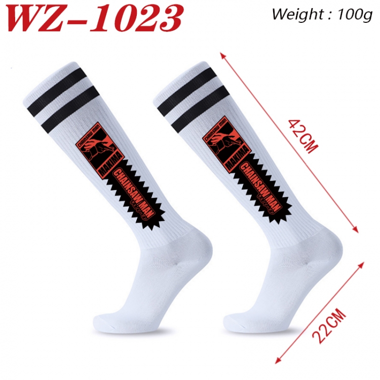 Chainsaw man Embroidered sports football socks Knitted wool socks 42x22cm  WZ-1023