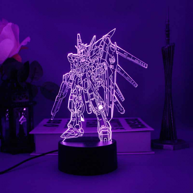 Transformers 3D night light USB touch switch colorful acrylic table lamp BLACK BASE