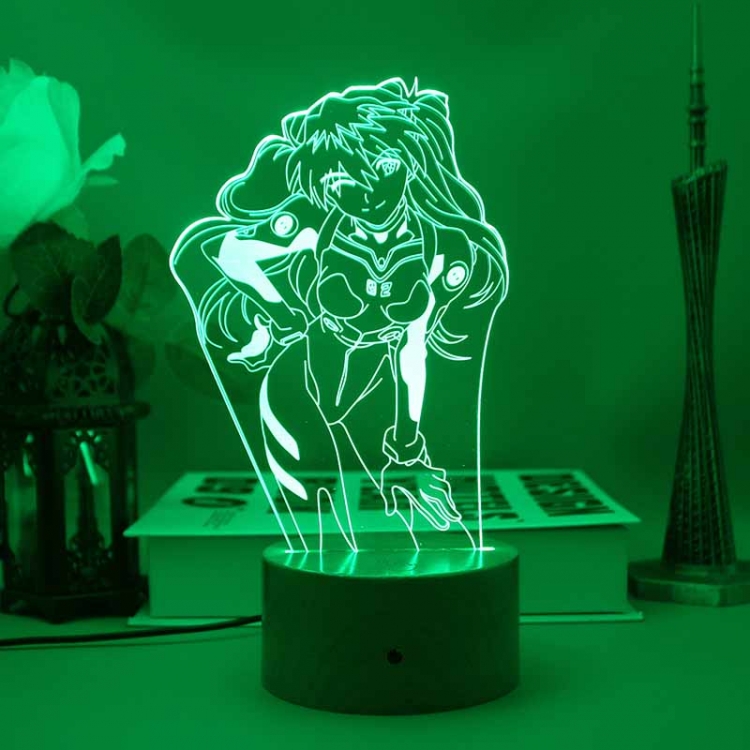 EVA 3D night light USB touch switch colorful acrylic table lamp BLACK BASE