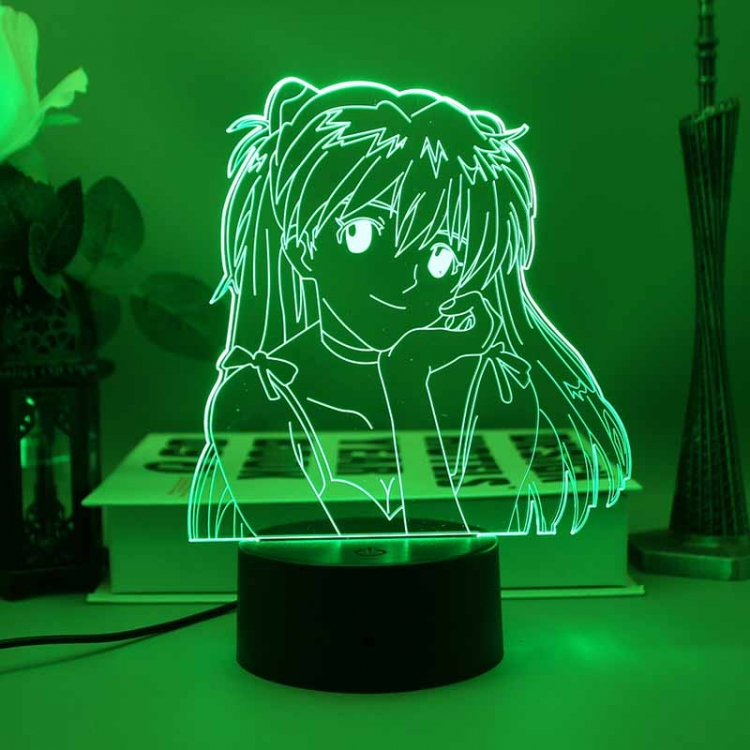 EVA 3D night light USB touch switch colorful acrylic table lamp BLACK BASE