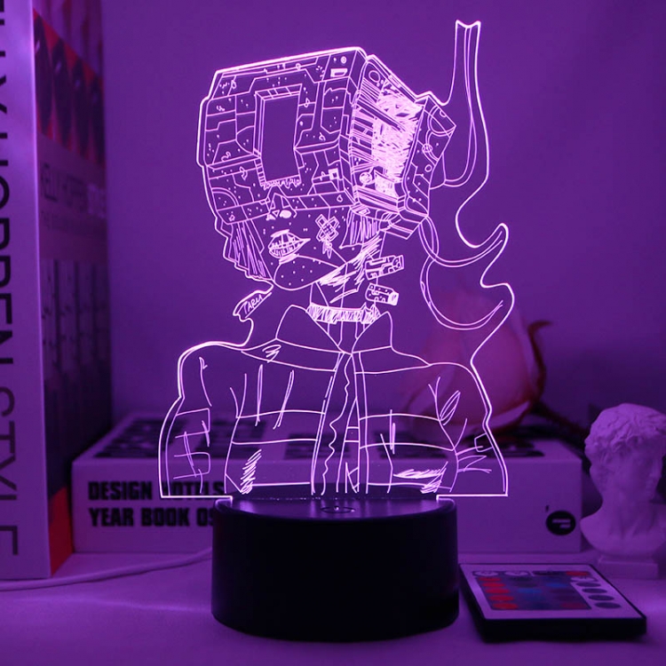 Cyberpunk 3D night light USB touch switch colorful acrylic table lamp BLACK BASE
