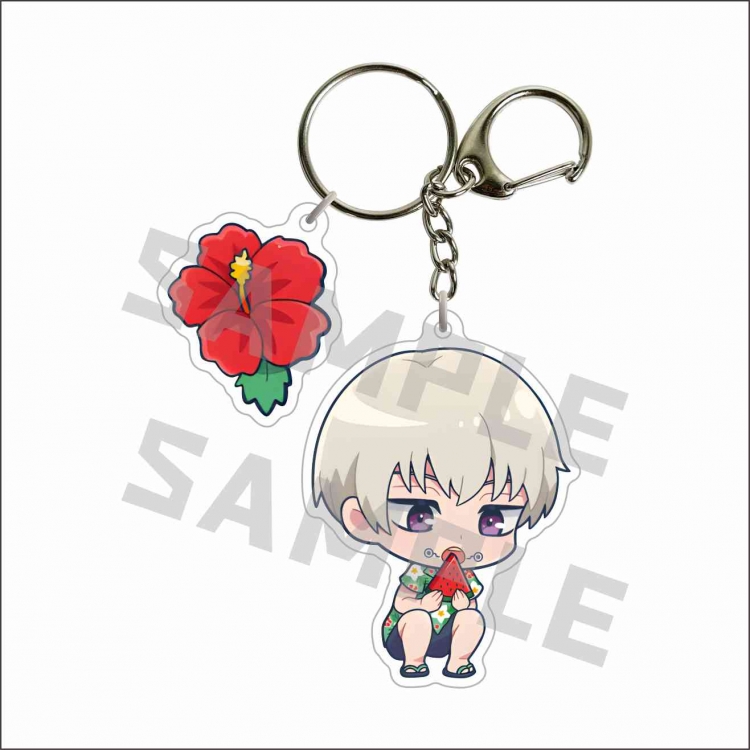 Jujutsu Kaisen Acrylic D button bag pendant key chain price for 5 pcs