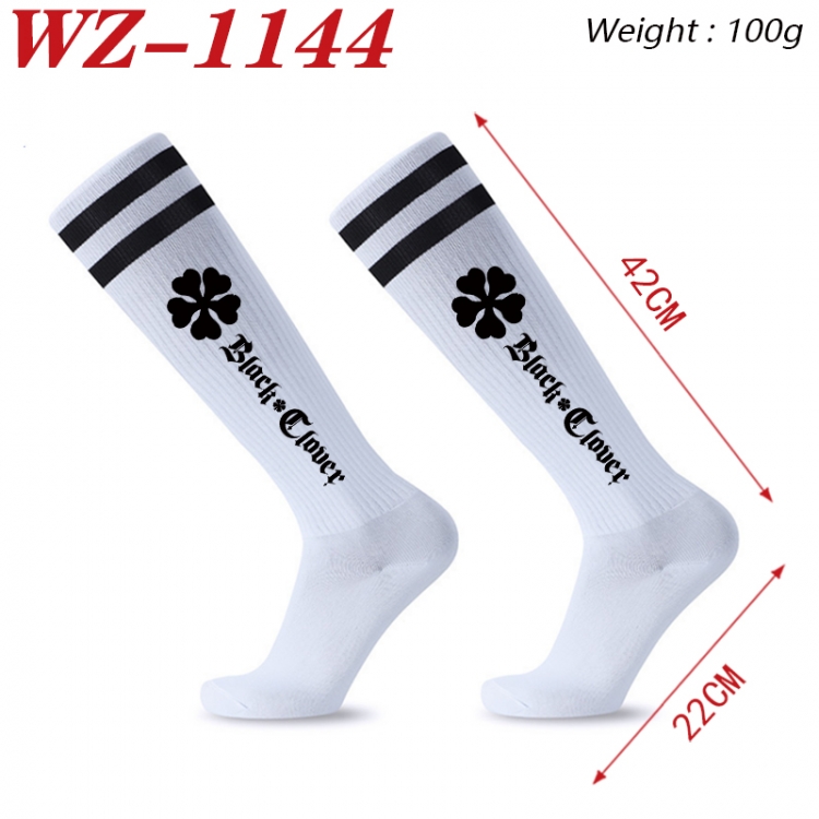 Black Clover Embroidered sports football socks Knitted wool socks 42x22cm  WZ-1144