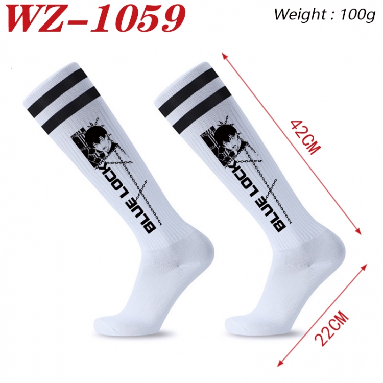 BLUE LOCK Embroidered sports football socks Knitted wool socks 42x22cm WZ-1059