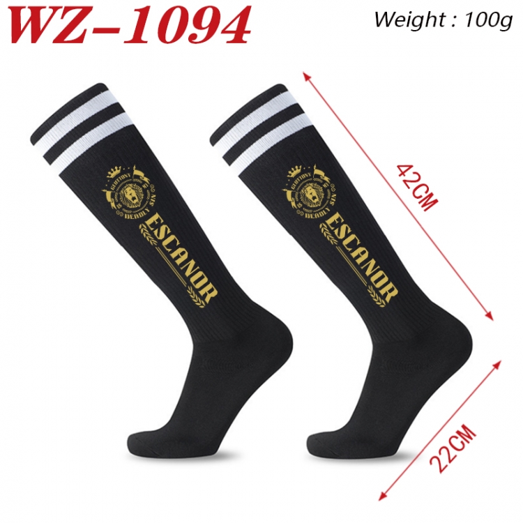 The Seven Deadly Sins  Embroidered sports football socks Knitted wool socks 42x22cm WZ-1094