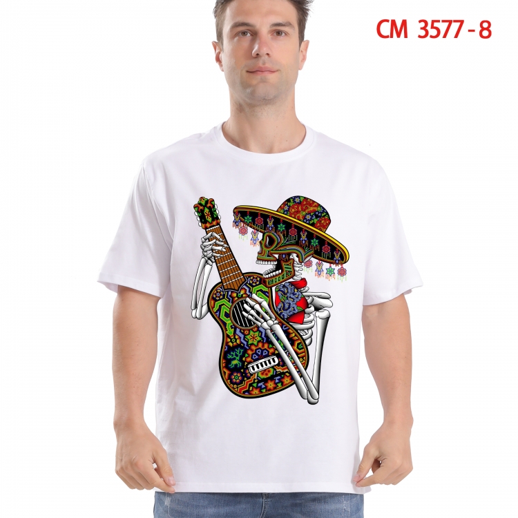 Chaopai Printed short-sleeved cotton T-shirt from S to 4XL 3577-8